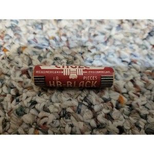 Vintage EAGLE Pencil Company HB BLACK  NOS Wood Tube 18 piece Thin Lead USA